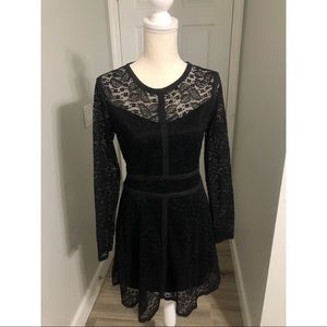 Black Lace Fit and Flare Dress